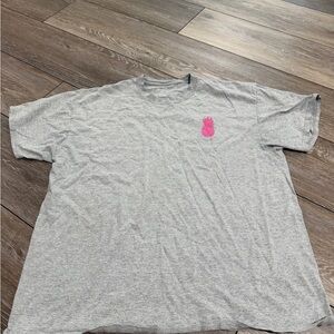 Palmetto Moon Gray Short Sleeve Tee with Pink Logo